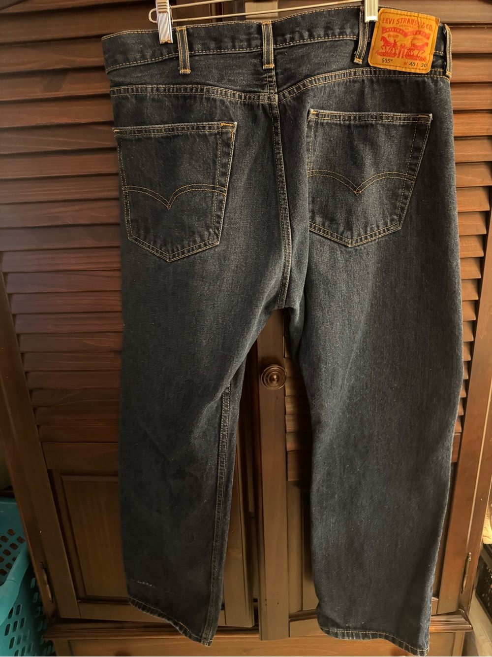 Levi's 505 Regular Fit Dark Wash Denim Jeans Men's Size 40 x 30